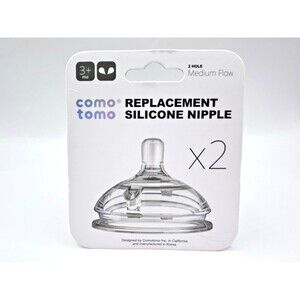 COMOTOMO 2 SILICONE Replacement NIPPLES Medium Flow 2 Holes Made in Korean